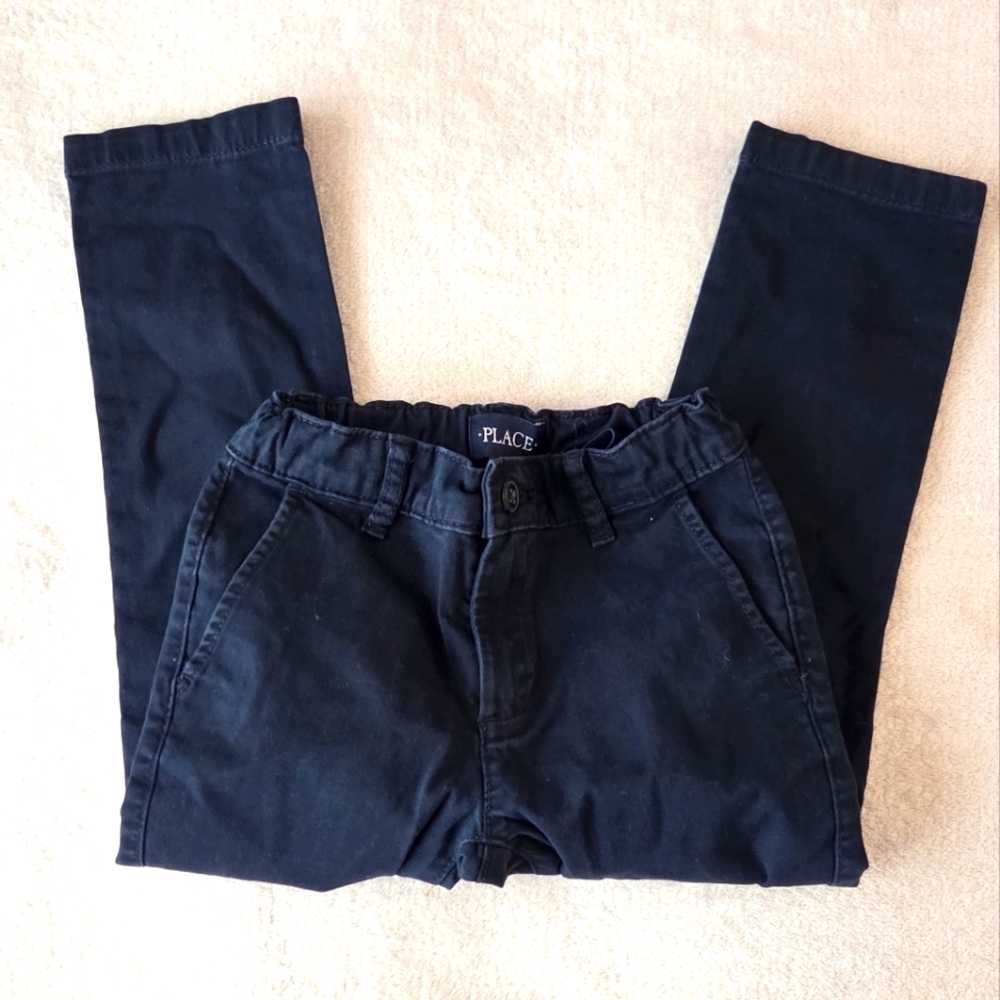 🔵 Boys Navy Blue Chino Pants – Size 5 (Adjustable Waist)